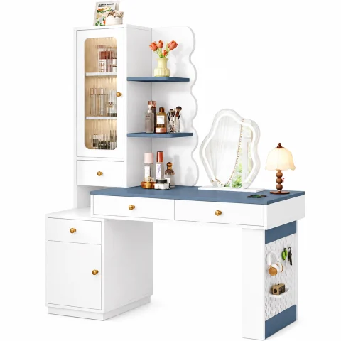Bàn Trang Điểm Liền Kệ Góc Độc Đáo ZM-12007