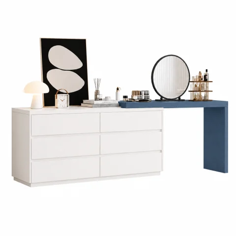 Bàn Trang Điểm Liền Tủ 6 Ngăn Kéo ZM-12008