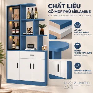 Chất liệu gỗ MDF phủ melamine