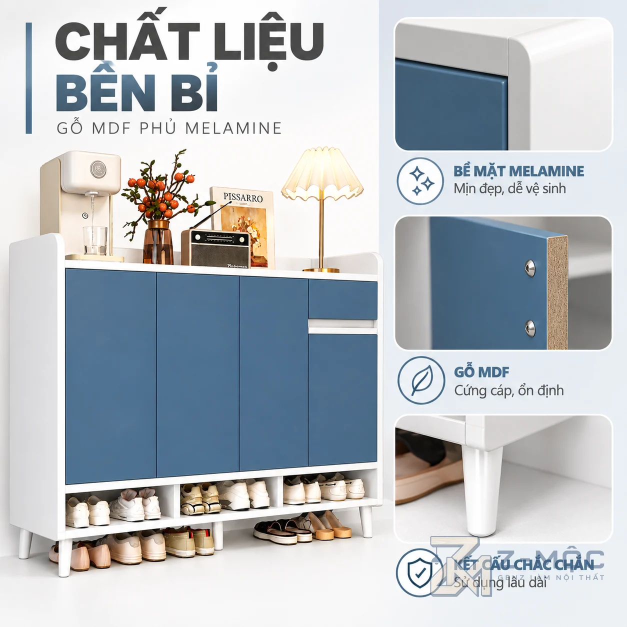 Chất liệu gỗ MDF phủ Melamine
