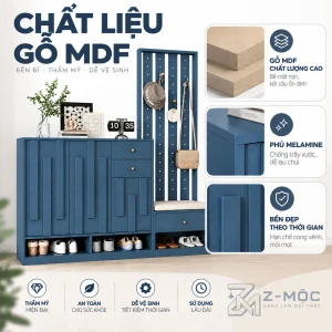 Chất liệu gỗ MDF phủ Melamine