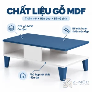 Chất liệu gỗ MDF phủ melamine bền và dễ vệ sinh