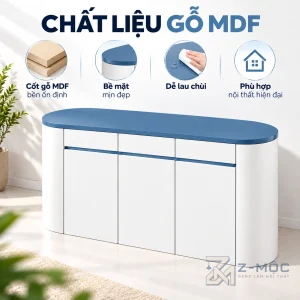 Chất liệu gỗ MDF phủ melamine bền và dễ vệ sinh
