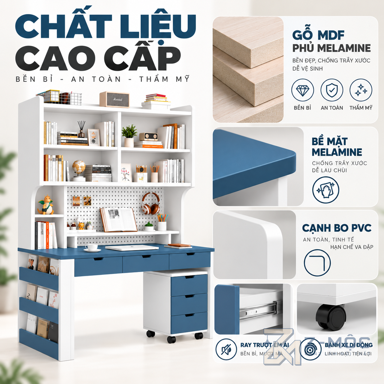 Chất liệu gỗ phủ Melamine