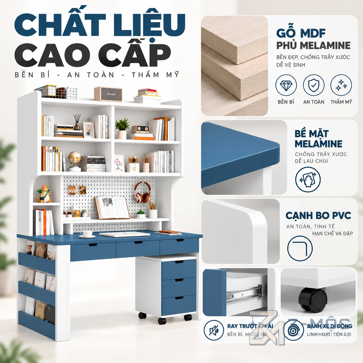 Chất liệu gỗ phủ Melamine