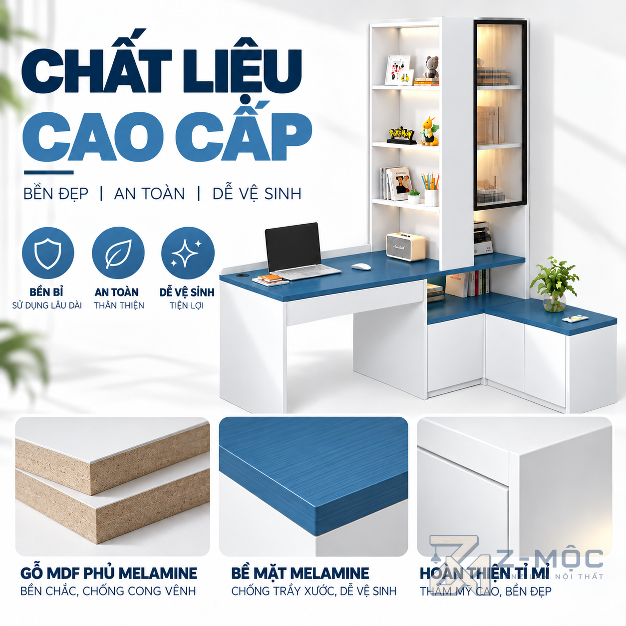 Chất liệu gỗ phủ Melamine