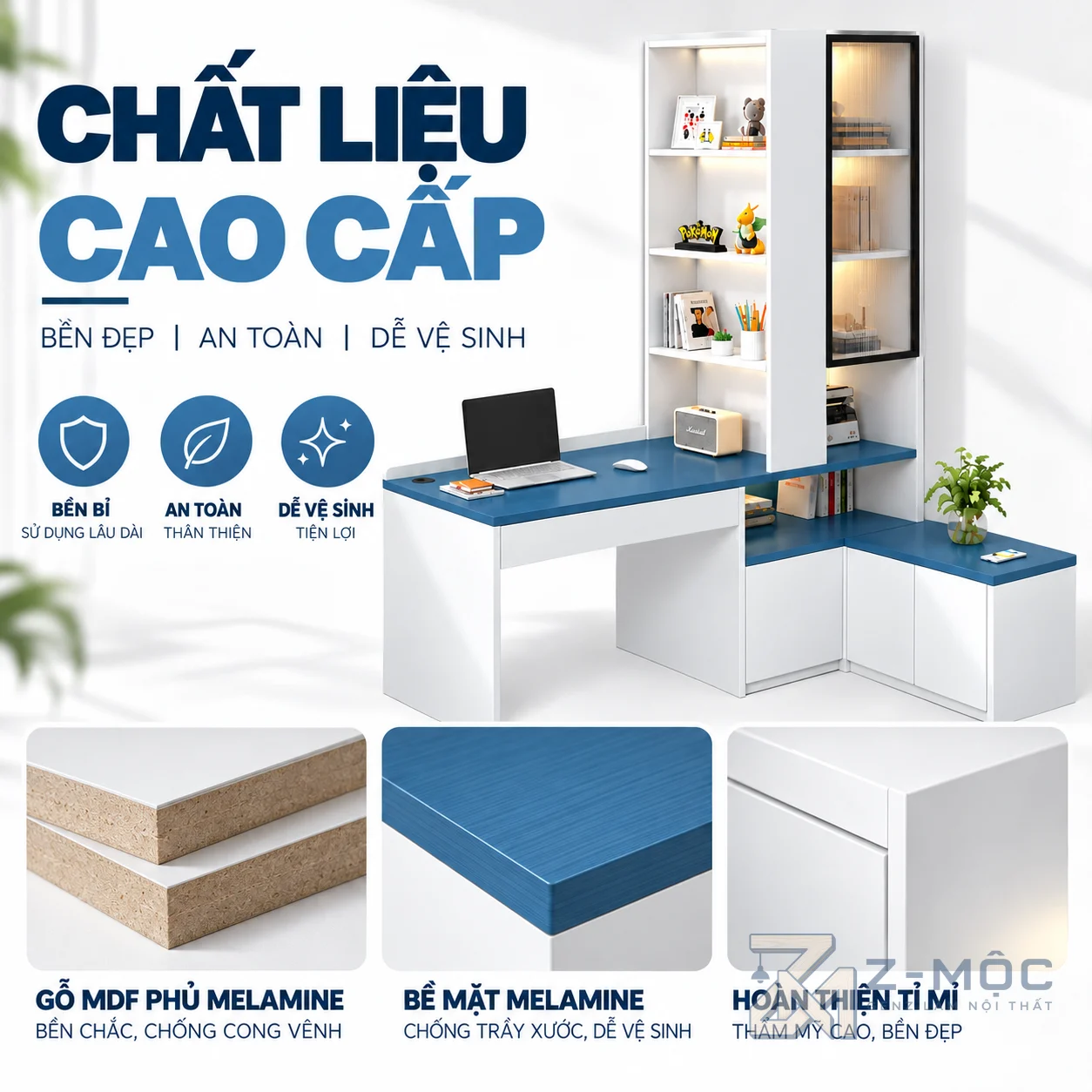 Chất liệu gỗ phủ Melamine