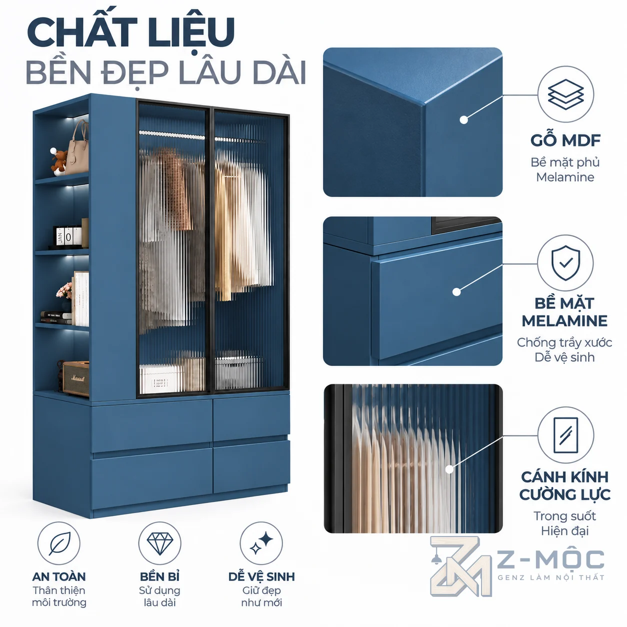 Chất liệu gỗ phủ Melamine