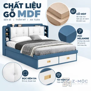 Chất liệu gỗ phủ Melamine bền đẹp
