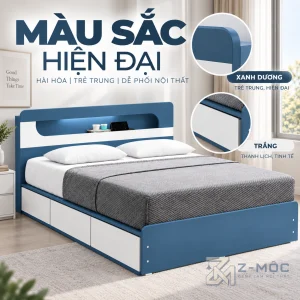 Đầu giường tích hợp kệ để đồ