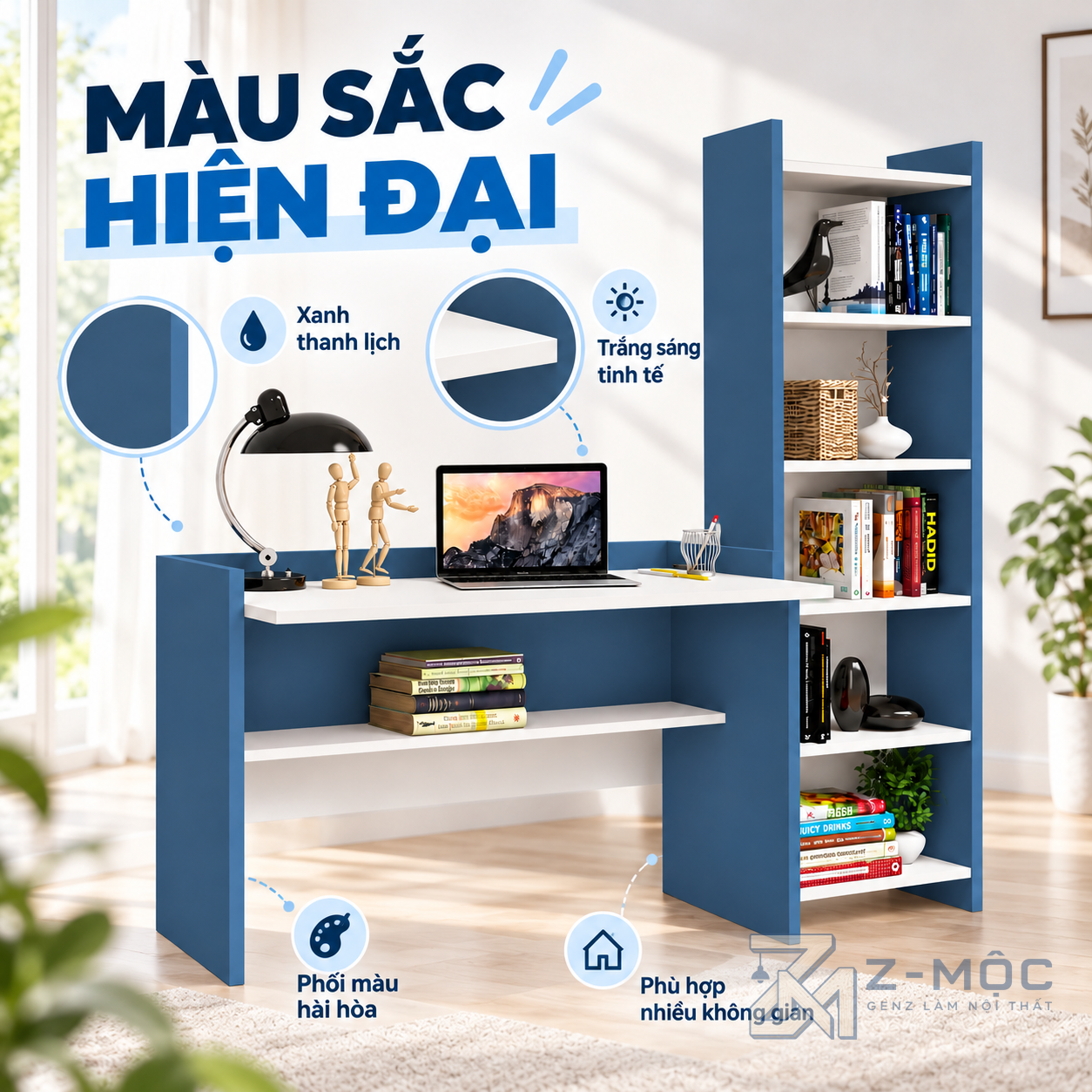 Dễ bố trí trong phòng ngủ và góc làm việc