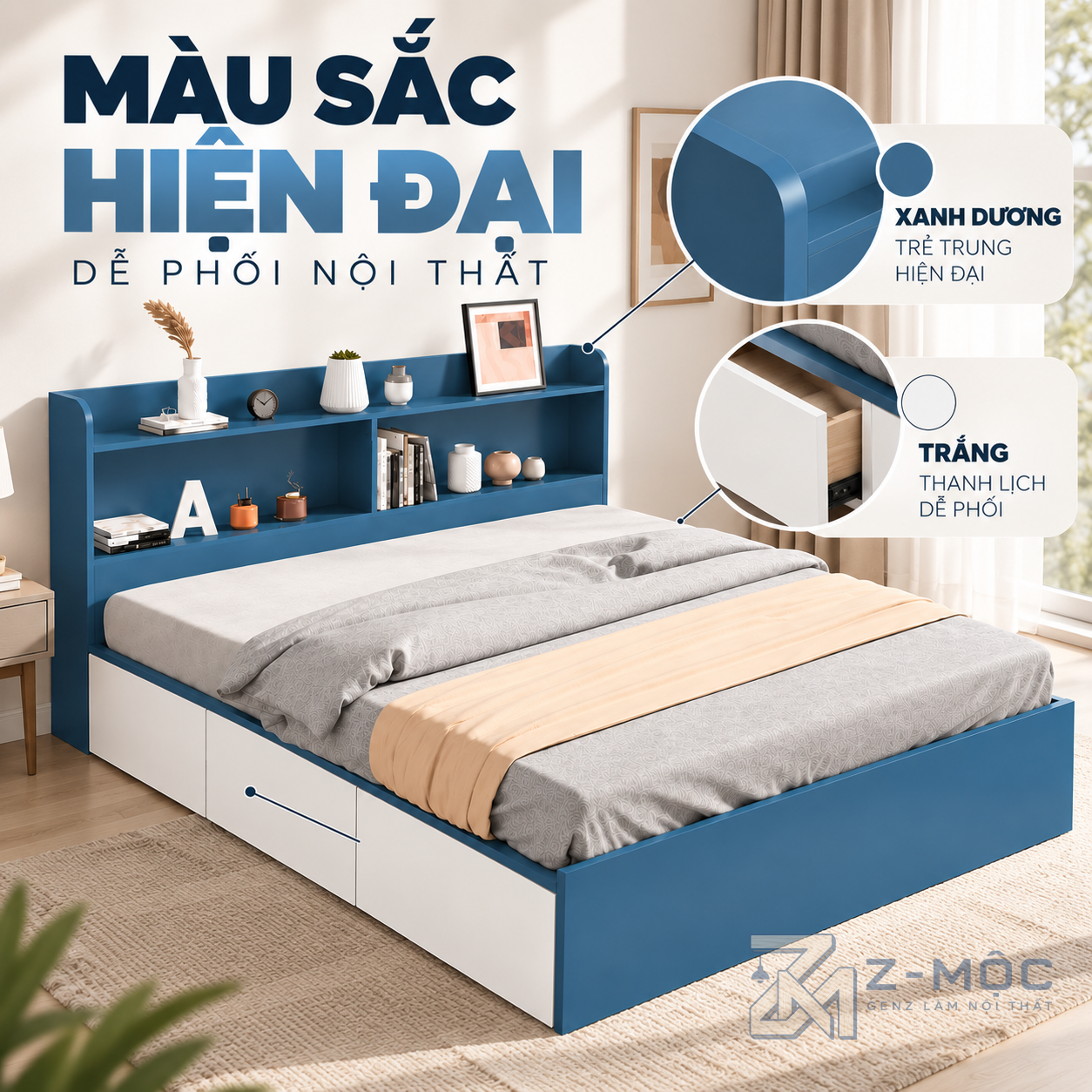 Dễ kết hợp với nhiều không gian phòng ngủ