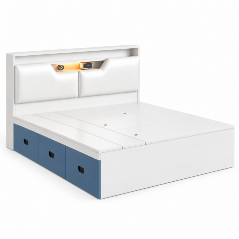 Giường Ngủ Có Kệ Đầu Giường Thiết Kế Hiện Đại ZM-11042 - 1600x2000mm - ZM-11042.2