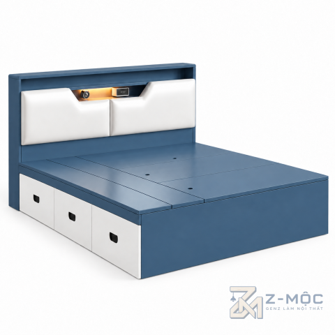 Giường Ngủ Có Kệ Đầu Giường Thiết Kế Hiện Đại ZM-11042 - ảnh chi tiết 1