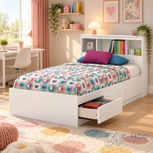 Giường Ngủ Có Kệ Sách Đầu Giường Và Ngăn Kéo ZM-10051 - ảnh chi tiết 4