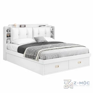 Giường Ngủ Có Kệ Và Nệm Đầu Giường ZM-11045 - ảnh chi tiết 1
