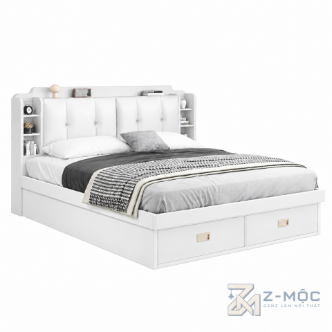 Giường Ngủ Có Kệ Và Nệm Đầu Giường ZM-11045 - ảnh chi tiết 1