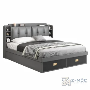 Giường Ngủ Có Kệ Và Nệm Đầu Giường ZM-11045 - ảnh chi tiết 2