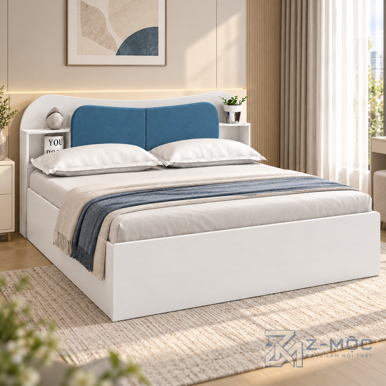 Giường Ngủ Thiết Kế Đầu Giường Độc Đáo Hiện Đại ZM-11049 - ảnh chi tiết 6