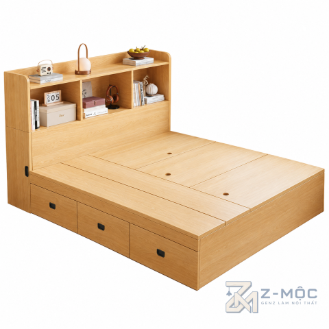 Giường Ngủ Trắng Đa Năng Nhiều Ngăn Lưu Trữ ZM-10041 - ảnh chi tiết 1