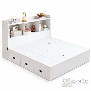 Giường Ngủ Trắng Đa Năng Nhiều Ngăn Lưu Trữ ZM-10041 - ảnh chi tiết 2