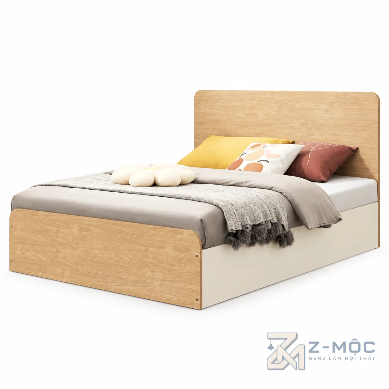 Giường Ngủ Xanh Trắng Đơn Giản Hiện Đại ZM-11052 - ảnh chi tiết 1