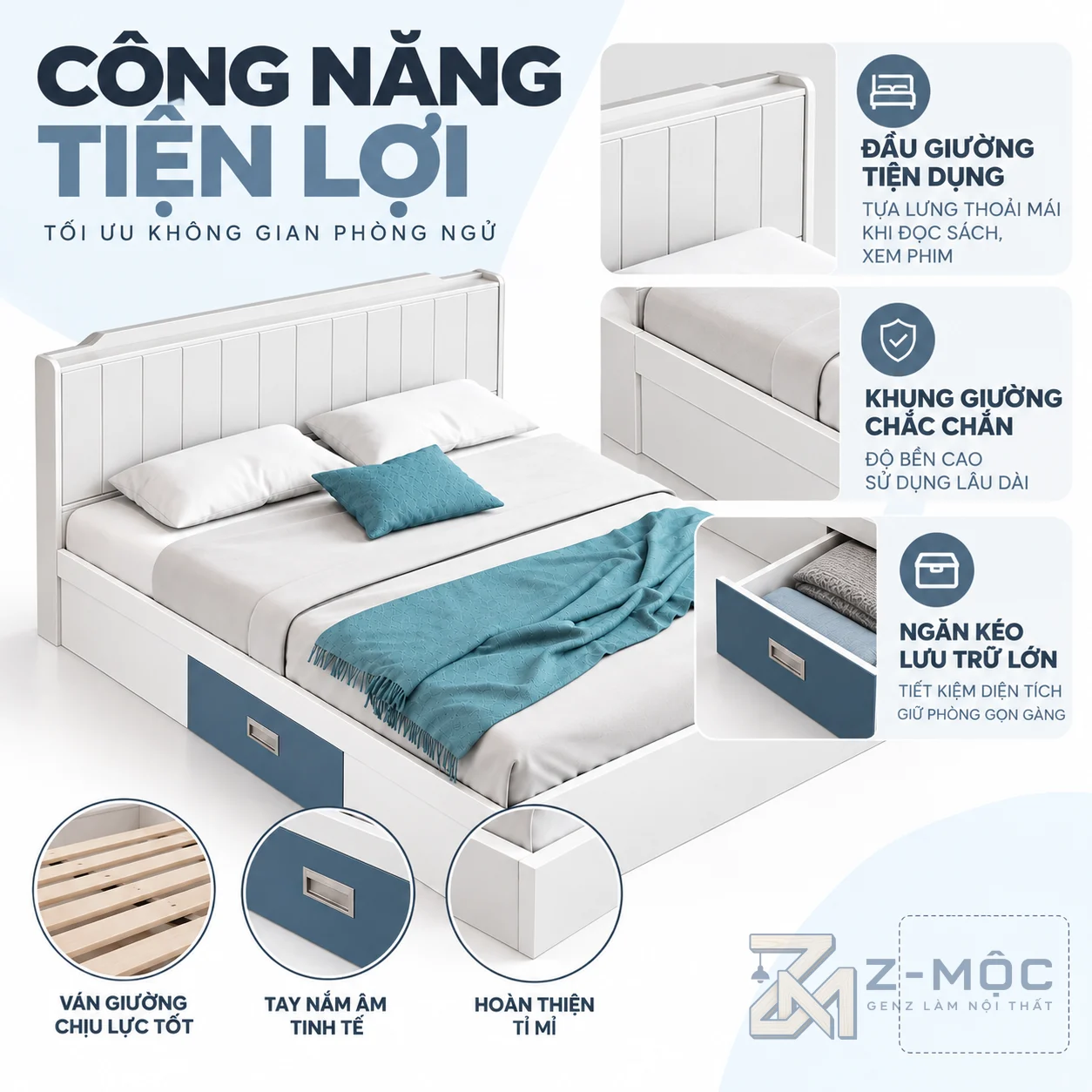 Hộc kéo tăng thêm không gian lưu trữ