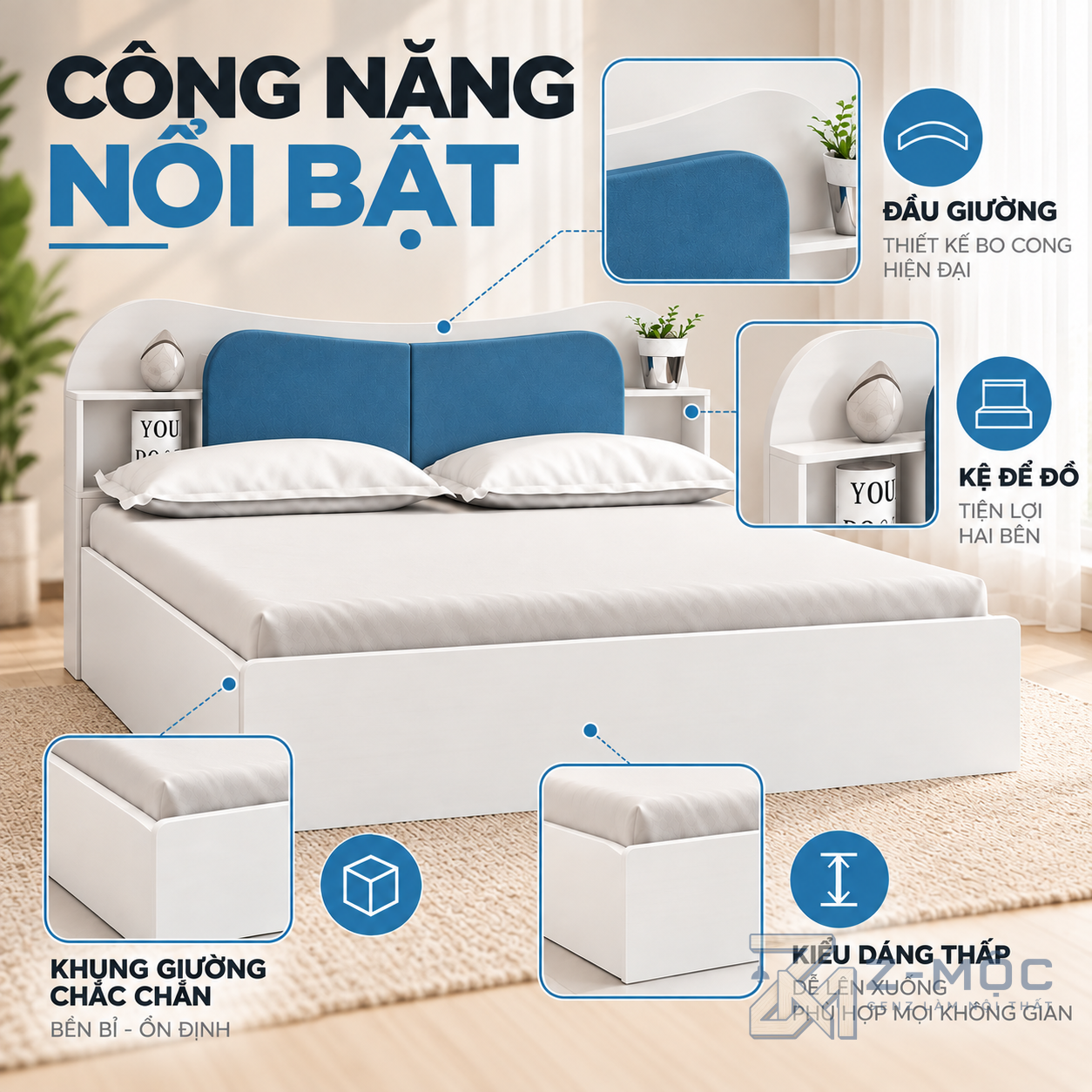 Kệ đầu giường tiện dụng