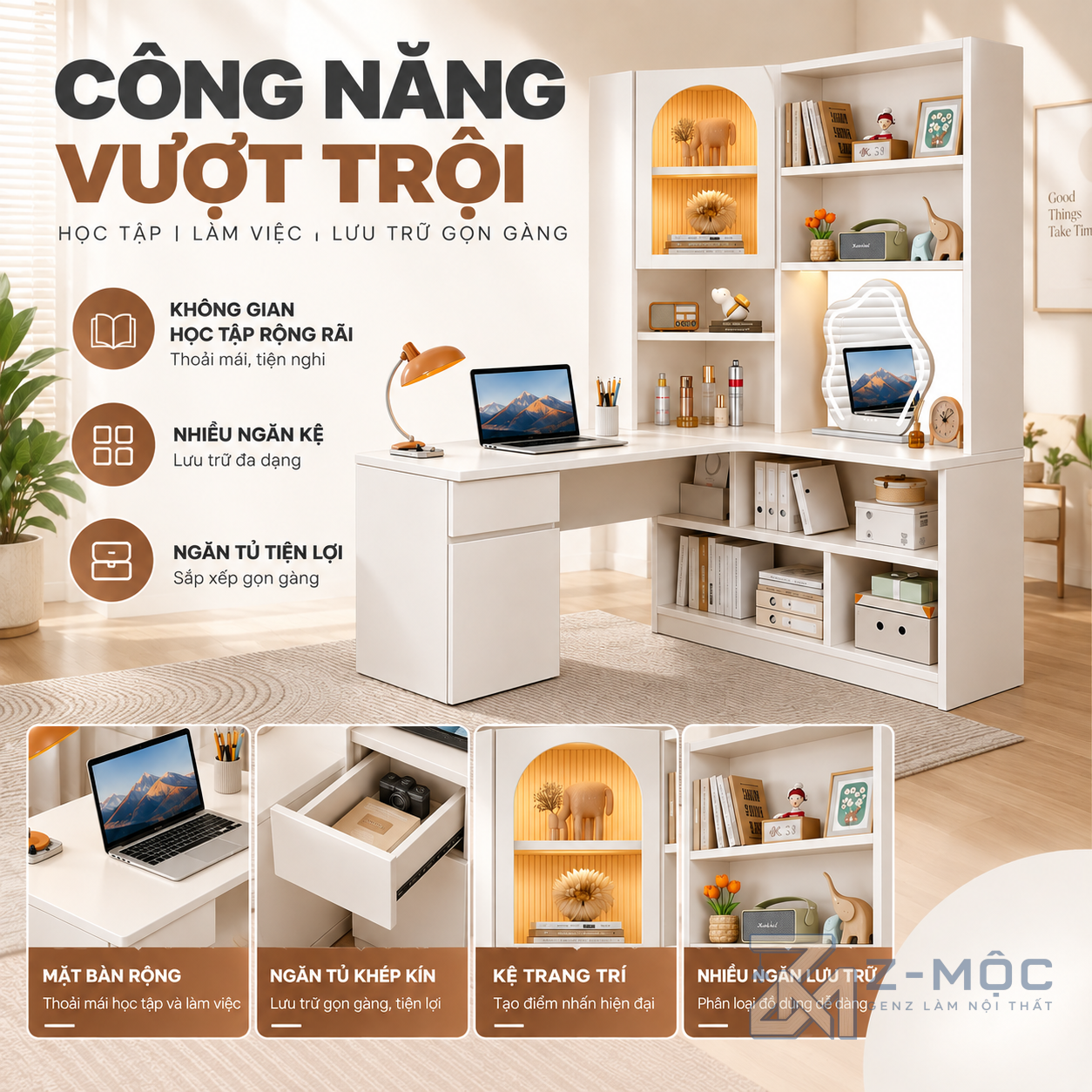 Kệ nhiều ngăn, tăng không gian lưu trữ