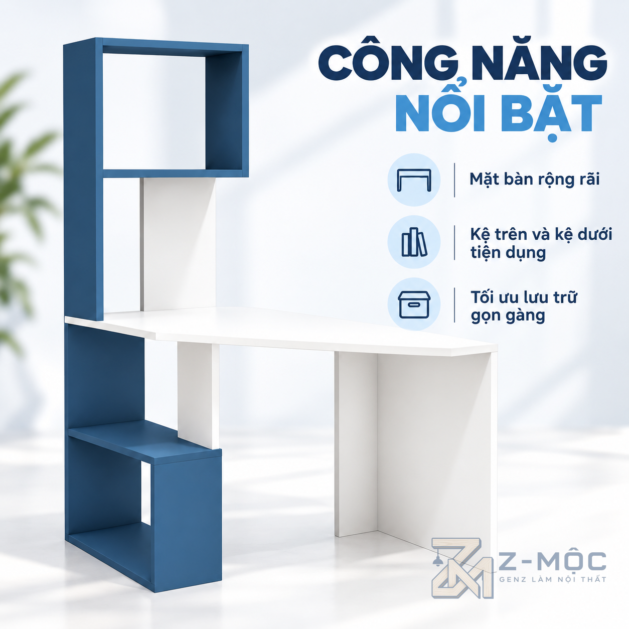 Kệ sách nhiều vị trí giúp sắp xếp đồ gọn hơn