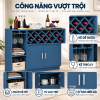 Kết hợp khu vực để rượu, treo ly và lưu trữ