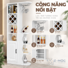 Kết hợp lưu trữ rượu và trưng bày đồ decor