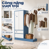 Kết hợp tủ kín và giá treo quần áo