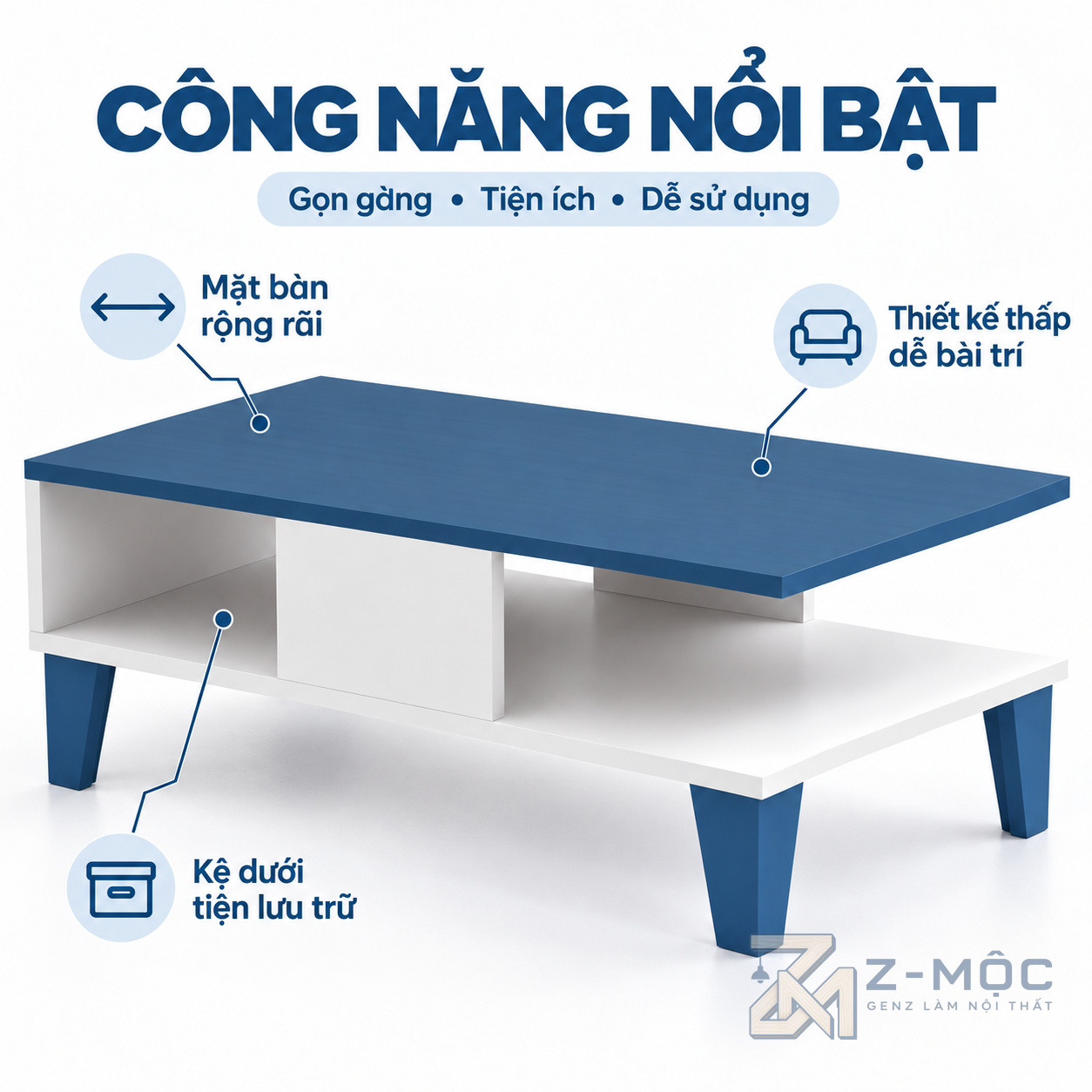 Khoang mở giúp sắp xếp đồ dùng gọn hơn