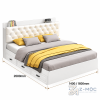 Kích thước chi tiết Giường Ngủ Trắng Bọc Nệm Có Ngăn Kéo ZM-11047