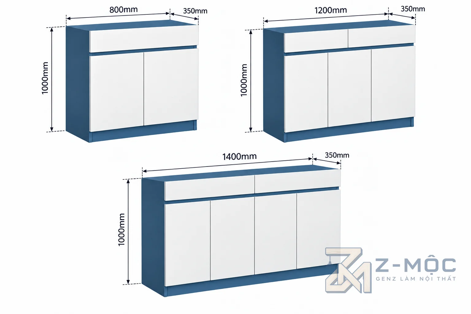 Kích thước chi tiết Tủ Giày Thiết Kế Rộng Rãi Tiện Ích ZM-95003