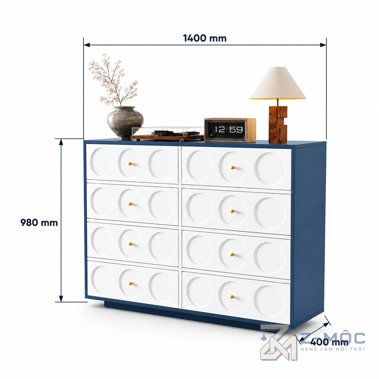 Kích thước chi tiết Tủ Trang Trí Thiết Kế Độc Đáo Hiện Đại ZM-94026 2