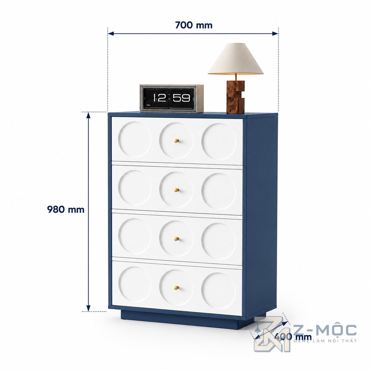 Kích thước chi tiết Tủ Trang Trí Thiết Kế Độc Đáo Hiện Đại ZM-94026