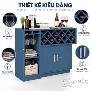 Kiểu dáng độc đáo với hệ ô chéo đựng chai vang
