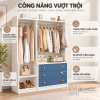 Nhiều khoang treo, kệ mở và ngăn kéo tiện ích