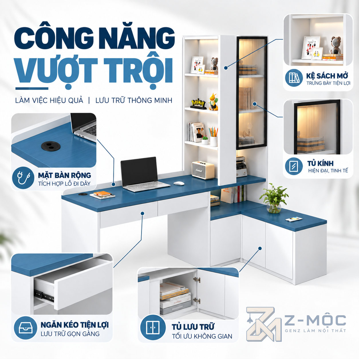 Nhiều không gian lưu trữ tiện lợi