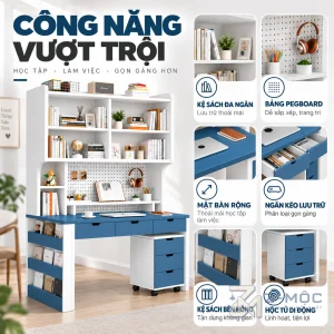 Nhiều ngăn chứa sách vở và đồ dùng