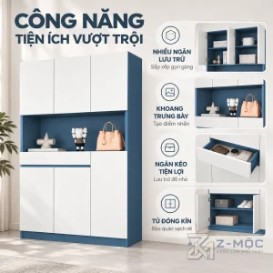 Nhiều ngăn kín, thêm khoang trưng bày tiện dụng
