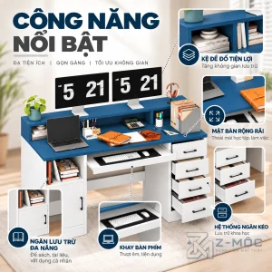 Nhiều ngăn lưu trữ, giữ bàn làm việc gọn gàng