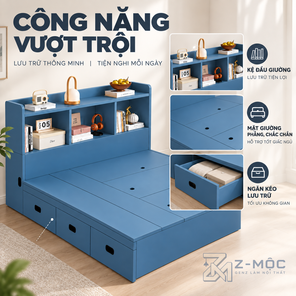 Nhiều ngăn lưu trữ, sử dụng thuận tiện