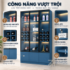 Nhiều ngăn trưng bày rượu và đồ trang trí