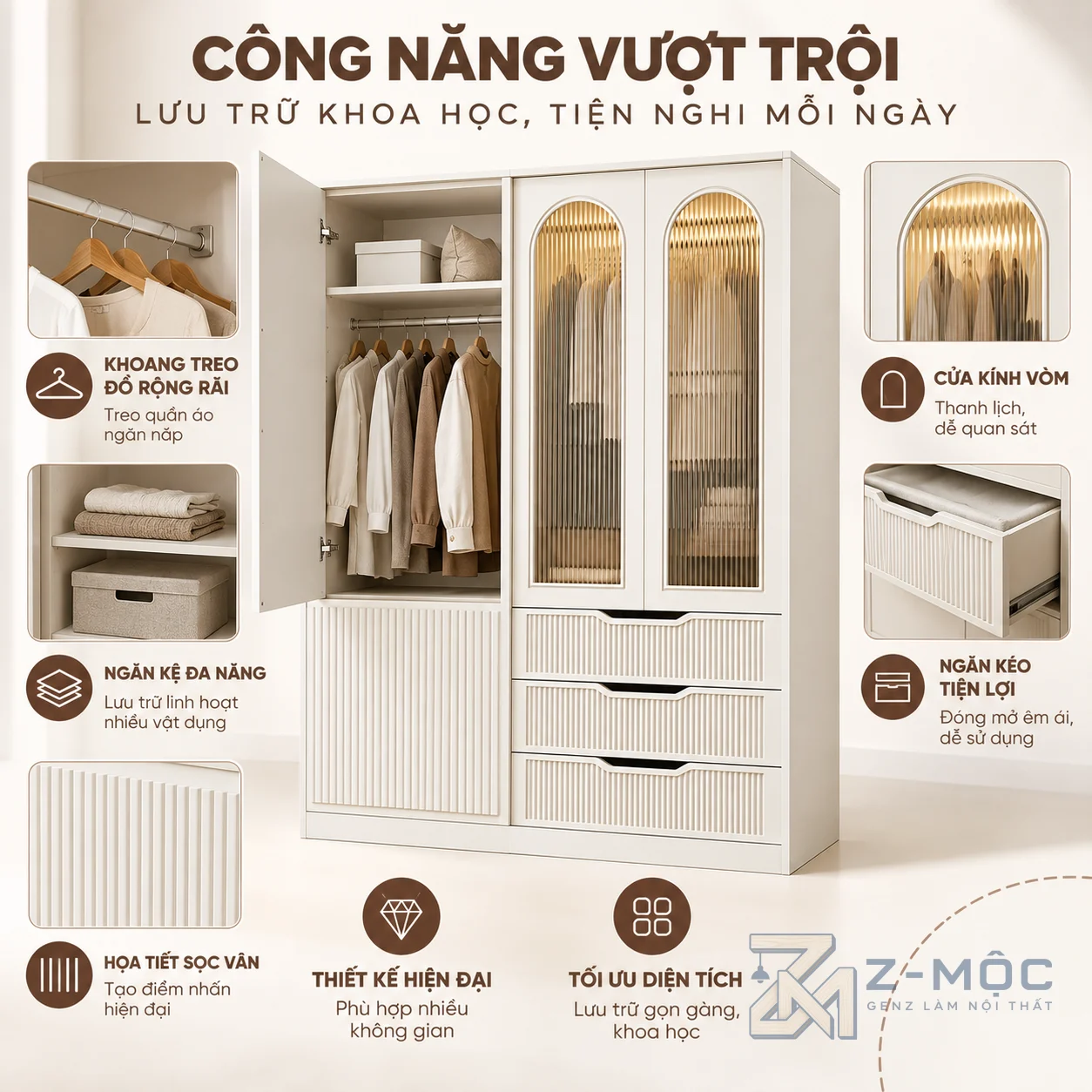 Phân chia nhiều khu vực, tăng khả năng lưu trữ