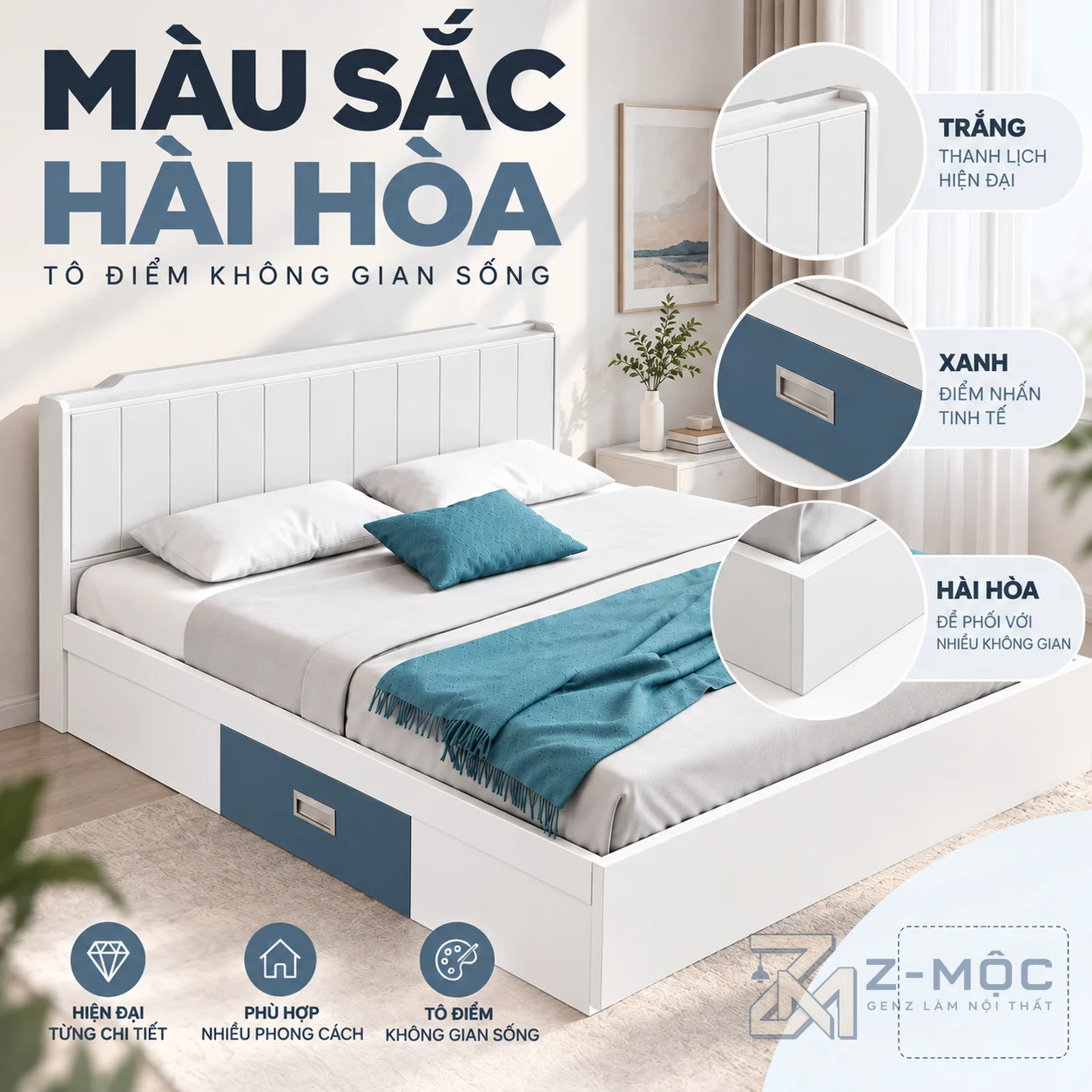 Phù hợp nhiều cách bài trí phòng ngủ