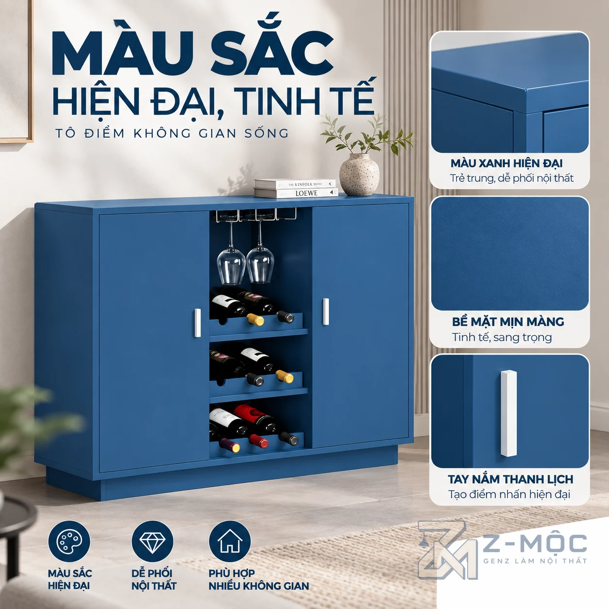Phù hợp nhiều không gian nội thất