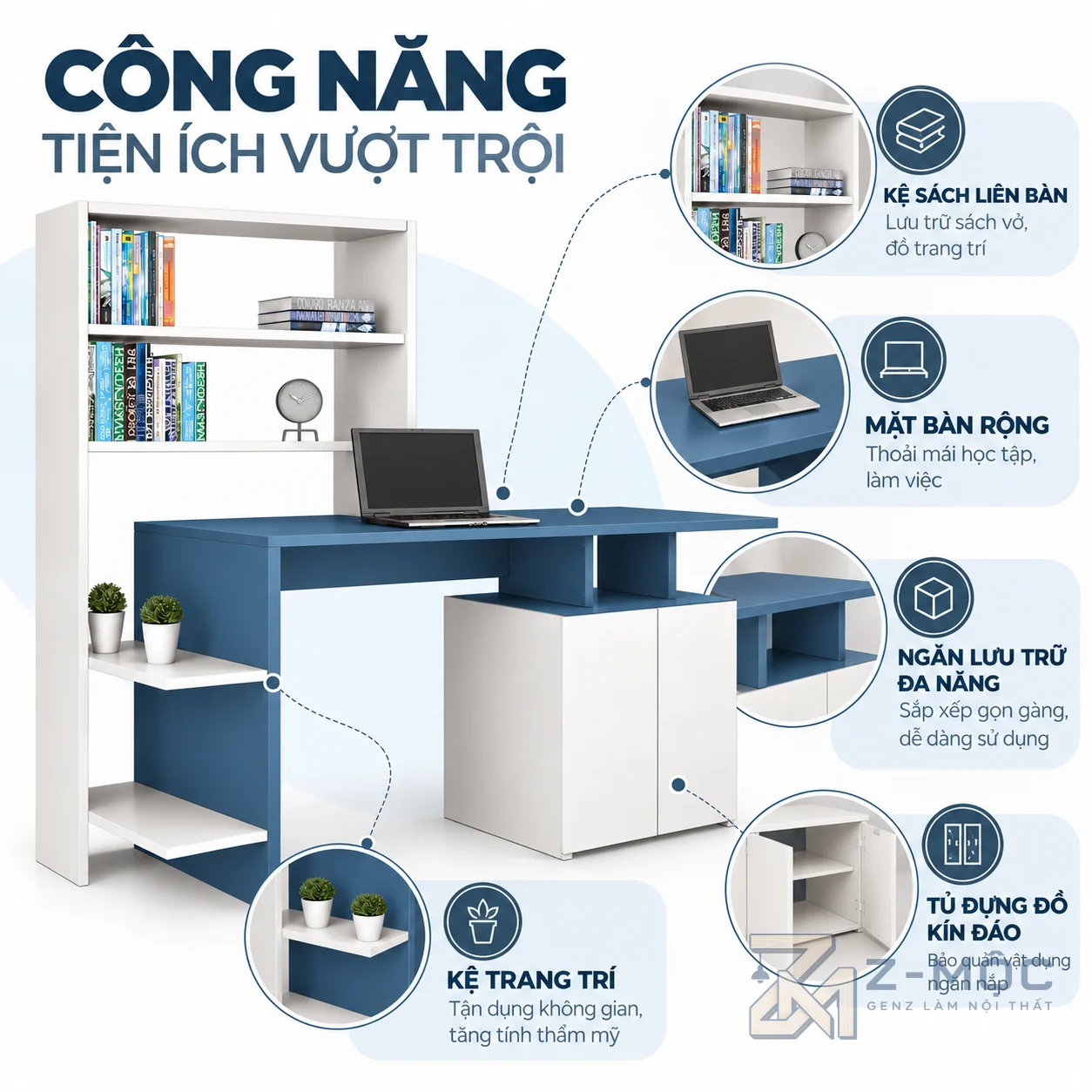Phù hợp nhiều không gian sử dụng